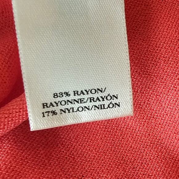 Ann Taylor Women's Open Front Soft Wrap Cardigan Sweater Size XL Coral Office - Picture 5 of 5